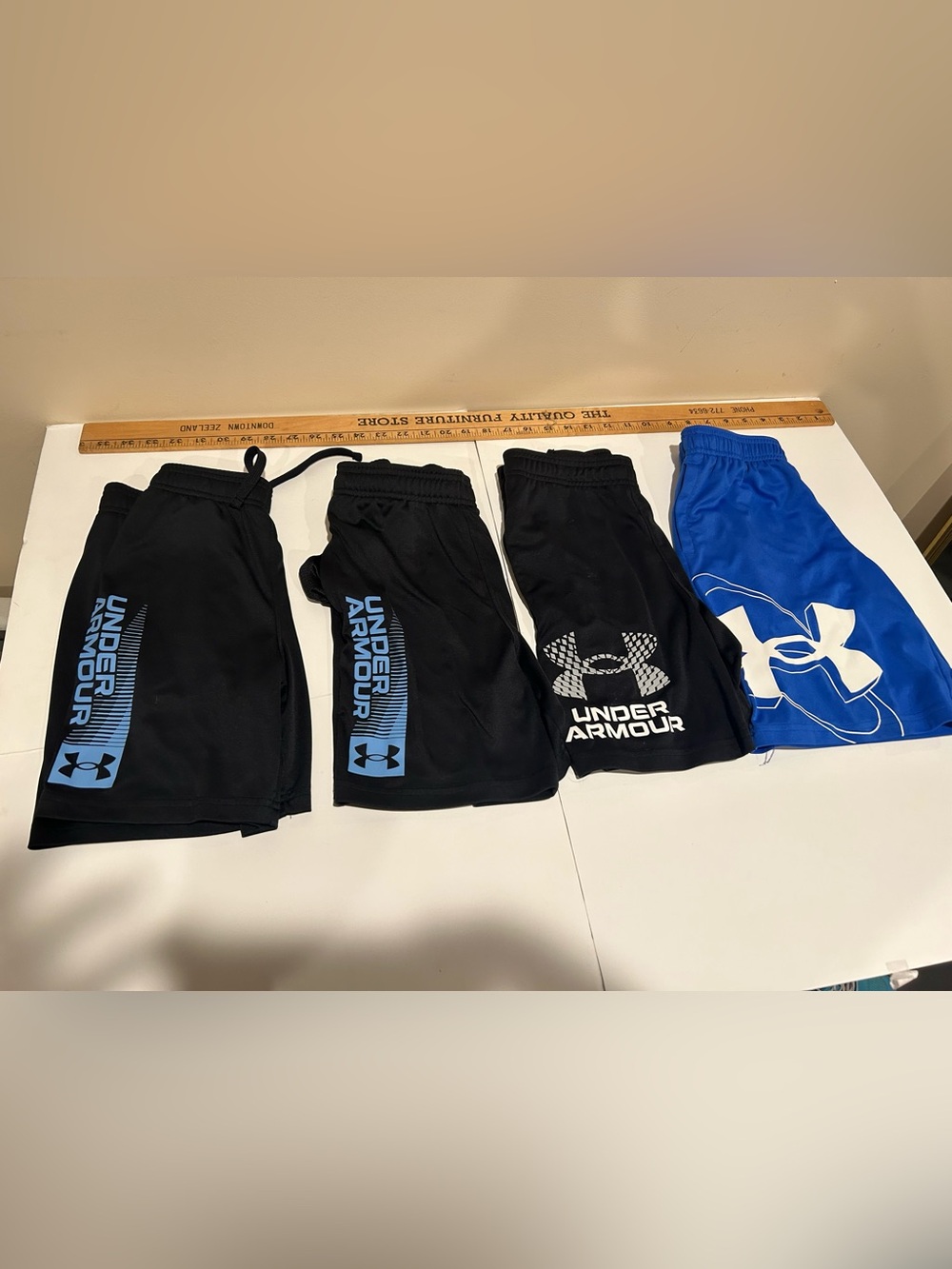 Under Armour Boys Athletic Shorts lot - Black & Royal Blue